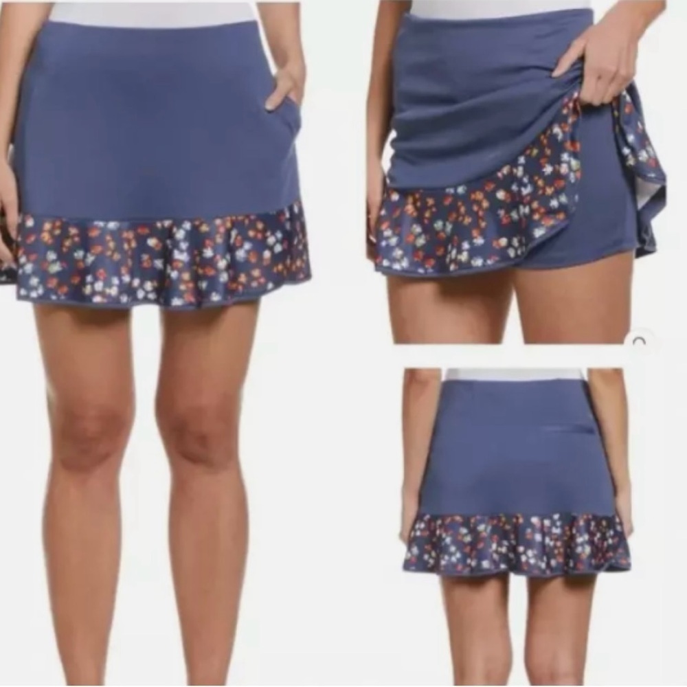 Callaway Skort Medium Floral TrueSculpt Skirt Opti Dri Blue NWT